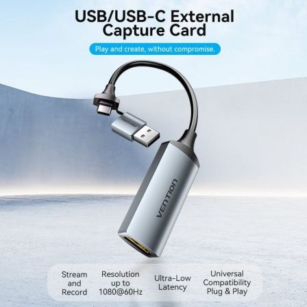 Vention Conversor HDMI Hembra a USB/USB Tipo-C Macho 4K 60Hz Negro